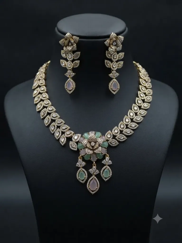 Antique gold milky pink and mint green ADS set