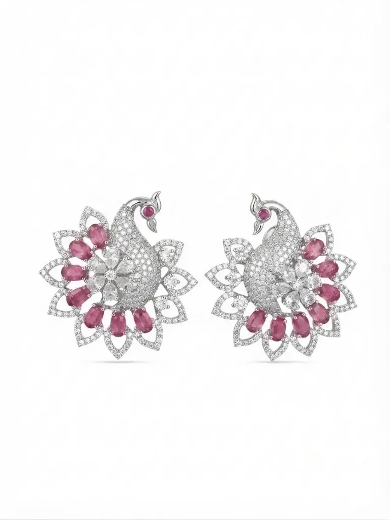 Peacock pink ADS earring